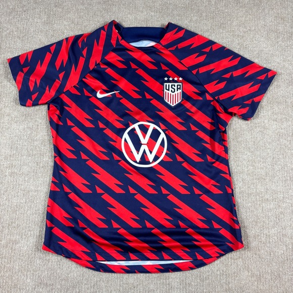 Nike Tops - Nike Red Blue USWNT Pro Academy Pre-Match Jersey Women Sz Medium EUC DR5046-689